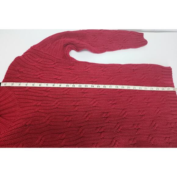 Woods Gray Rose Red Ramie Cotton Sweater Womens Medium Soft Knit Pullover - Picture 8 of 9